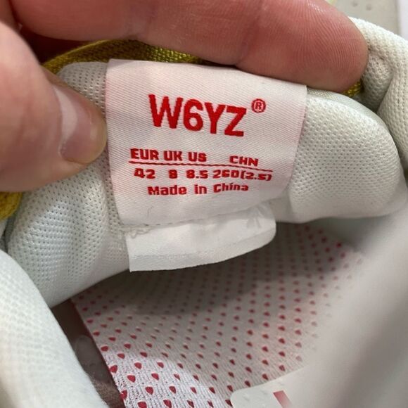 W6YZ Leather Techno Fabric Sneakers US8.5 EU42 Ivory Logo Multicolor - Picture 8 of 9